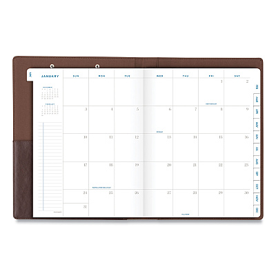 AT-A-GLANCE Signature Collection Monthly Clipfolio, 11 x 8, Distressed Brown Cover, 13-Month: Jan 2026 to Jan 2027 (YP60009)