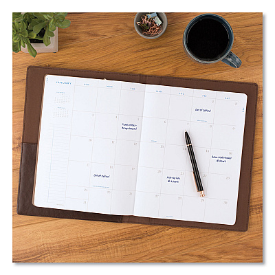 AT-A-GLANCE Signature Collection Monthly Clipfolio, 11 x 8, Distressed Brown Cover, 13-Month: Jan 2026 to Jan 2027 (YP60009)
