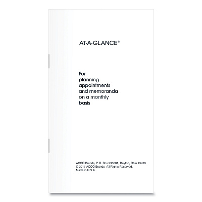 AT-A-GLANCE Pocket Size Monthly Planner Refill, 6 x 3.5, White Sheets, 12-Month (Jan to Dec): 2026 (7090610)