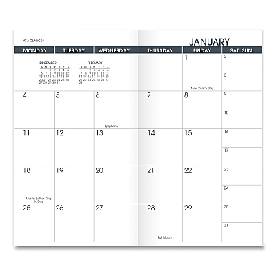 AT-A-GLANCE Pocket Size Monthly Planner Refill, 6 x 3.5, White Sheets, 12-Month (Jan to Dec): 2026 (7090610)