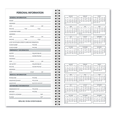 AT-A-GLANCE Weekly Appointment Book Refill Hourly Ruled, 6.25 x 3.25, White Sheets, 12-Month (Jan to Dec): 2026 (7090410)