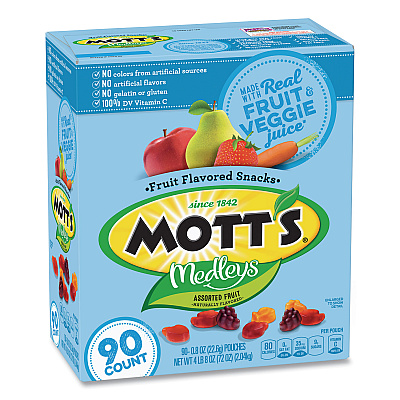 Mott's Medleys Fruit Snacks, 0.8 oz Pouch, 90 Pouches/Box (GRR20900325)