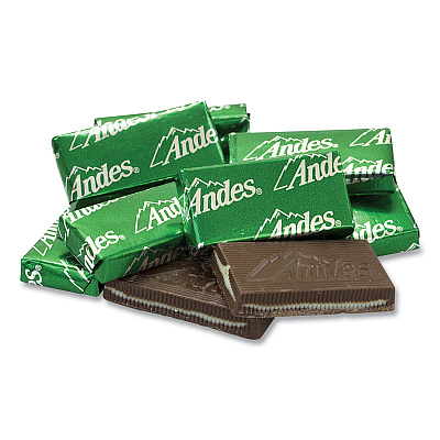 Andes Creme de Menthe Chocolate Mint Thins, 240 Pieces/40 oz Tub, 1 Tub/Carton (GRR20906034)