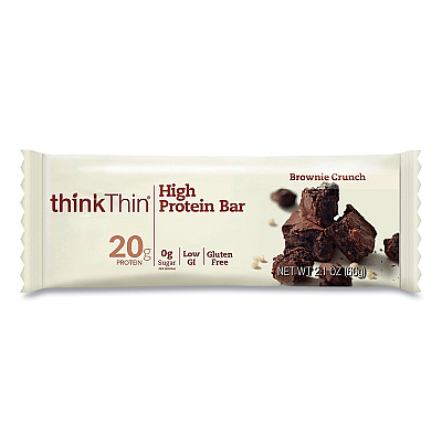 thinkThin High Protein Bars, Brownie Crunch, 2.1 oz Bar, 10 Bars/Carton (GRR20902478)