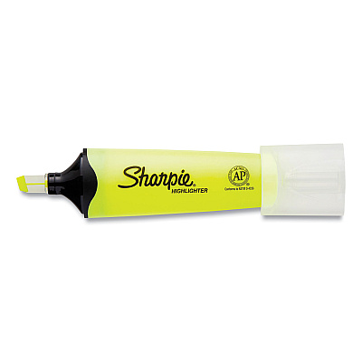 Sharpie Clearview Tank-Style Highlighter, Yellow Ink, Chisel Tip, Yellow/Black/Clear Barrel, 3/Pack (SAN1904613)