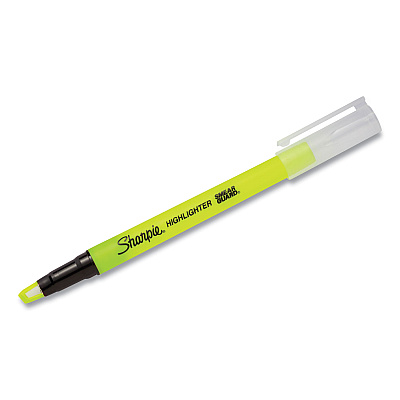 Sharpie Clearview Pen-Style Highlighter, Fluorescent Yellow Ink, Chisel Tip, Yellow/Black/Clear Barrel, 3/Pack (SAN1950745)