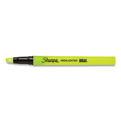 Sharpie Clearview Pen-Style Highlighter, Fluorescent Yellow Ink, Chisel Tip, Yellow/Black/Clear Barrel, 3/Pack (SAN1950745)