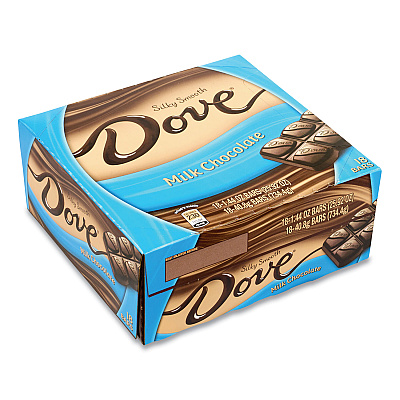 Dove Chocolate Milk Chocolate Bars, 1.44 oz, 18 Bars/Carton (GRR20900468)
