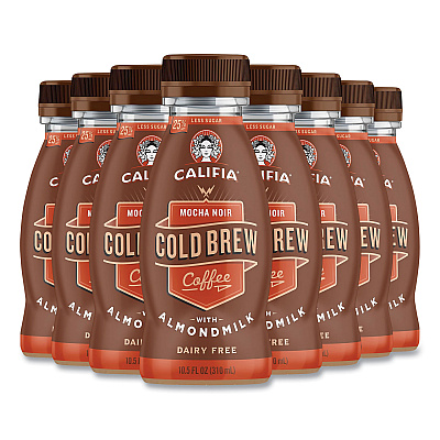 CALIFIA FARMS Cold Brew Coffee with Almond Milk, 10.5 oz Bottle, Mocha Noir, 8/Pack (GRR90200446)