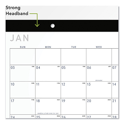 AT-A-GLANCE Contemporary Monthly Desk Pad, 18 x 11, White Sheets, Black Binding/Corners,12-Month (Jan to Dec): 2026 (SK14X00)