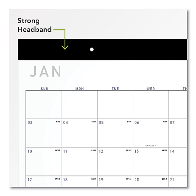 AT-A-GLANCE Contemporary Monthly Desk Pad, 22 x 17, White Sheets, Black Binding/Corners,12-Month (Jan to Dec): 2026 (SK24X00)