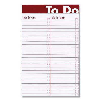 Ampad To Do Notepads, List-Management Format, Randomly Assorted Headband Colors, 50 White 5 x 8 Sheets (AMP20001)