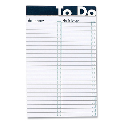 Ampad To Do Notepads, List-Management Format, Randomly Assorted Headband Colors, 50 White 5 x 8 Sheets (AMP20001)