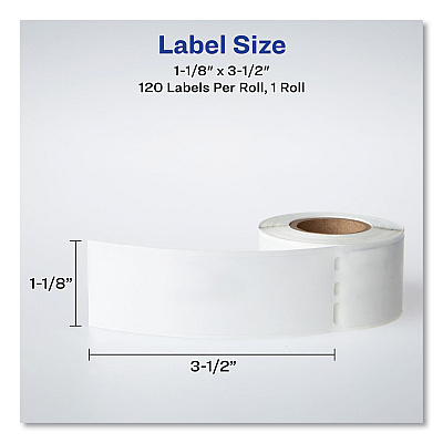 Avery Thermal Printer Labels, Thermal Printers, 1.13 x 3.5, Clear, 120/Roll, 1 Roll/Pack (AVE04151)