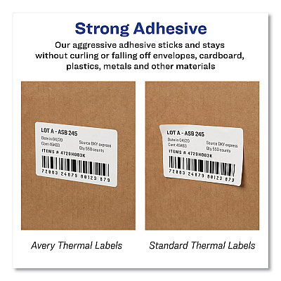 Avery Thermal Printer Labels, Thermal Printers, 1.13 x 3.5, Clear, 120/Roll, 1 Roll/Pack (AVE04151)