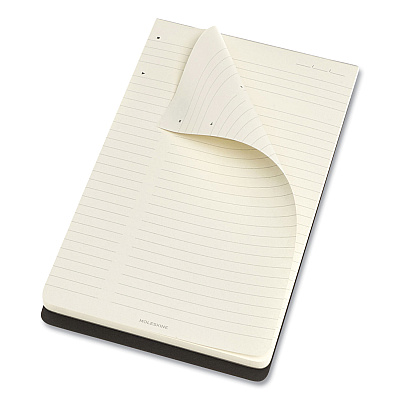 Moleskine PRO Pad, Meeting-Minutes/Notes Format, Black Cover, 96 Ivory 5 x 8.25 Sheets (HBG620916)
