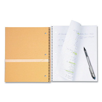 Five Star Wirebound Notebook with Four Pockets, 3-Subject, Wide/Legal Rule, Randomly Assorted Cover Color, (150) 10.5 x 8 Sheets (MEA51014)