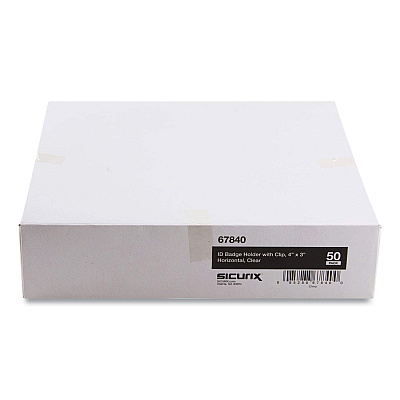 SICURIX Badge Holder, Horizontal, 3 x 4, Clear, 50/Pack (SRXBAU67840)