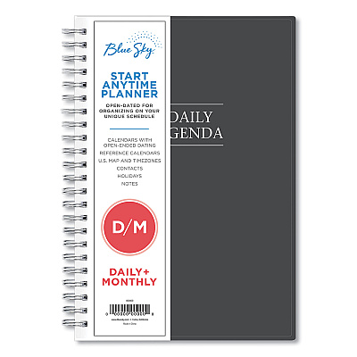 Blue Sky Passages Non-Dated Perpetual Daily Planner, 8.5 x 5.5, Black Cover, 60-Month (Jan to Dec): 2021 to 2025 (113565)