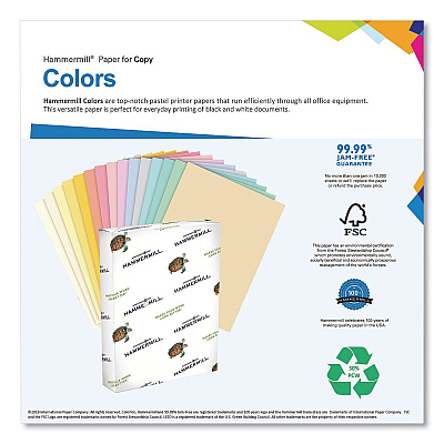 Hammermill Colors Print Paper, 20 lb Bond Weight, 11 x 17, Green, 500/Ream (HAM102186)
