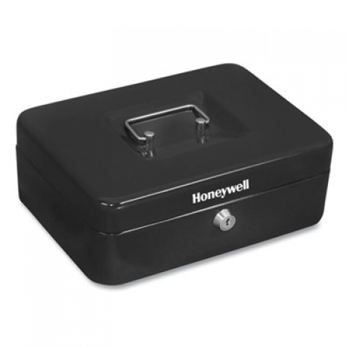Honeywell Cash Management Box, Removable Cash Tray, 7.9 x 6.5 x 3.5, Steel, Black (6202)
