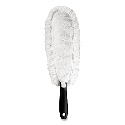 OXO Good Grips Microfiber Duster, 4" x 12" Orange Duster Head, 6" Black Handle (OXO1335180)