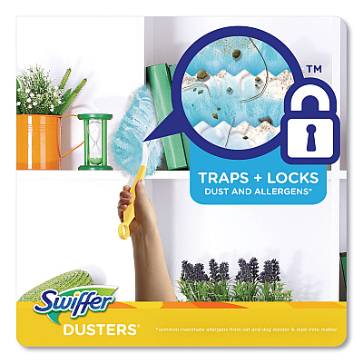Swiffer Dusters Refill, Dust Lock Fiber, Lavender Scent, Light Blue, 18/Box (PGC99037)