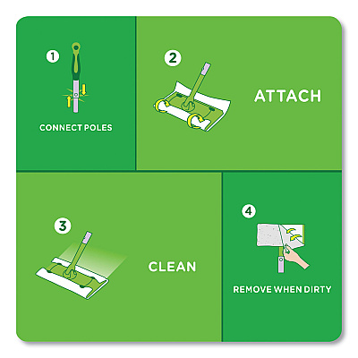 Swiffer Heavy-Duty Dry Refill Cloths, White, 11 x 8.5, 32/Pack (PGC77198)