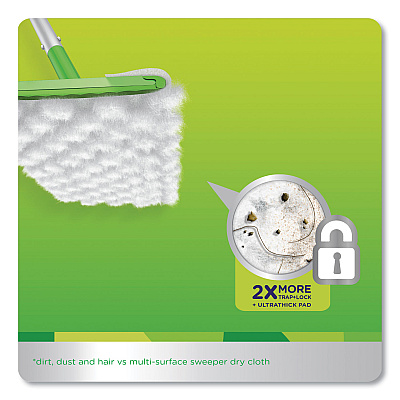Swiffer Heavy-Duty Dry Refill Cloths, White, 11 x 8.5, 32/Pack (PGC77198)