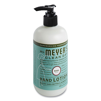 Mrs. Meyer's Clean Day Hand Lotion, 12 oz Pump Bottle, Basil (SJN686591)