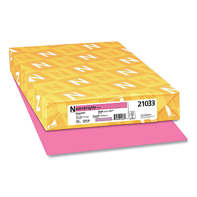 Astrobrights Color Paper, 24 lb Bond Weight, 11 x 17, Pulsar Pink, 500/Ream (WAU2103322623)