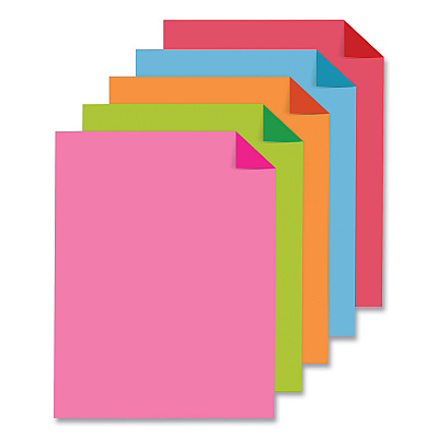 Astrobrights Double-Color Card Stock, 70 lb Cover Weight, Assorted Colors, 8.5 x 11, 80/Pack (WAU91668)