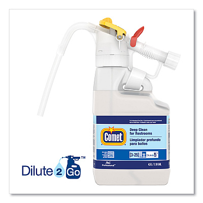 P&G Professional Dilute 2 Go, Comet Deep Clean for Restrooms, Fresh Scent, , 4.5 L Jug, 1/Carton (PGC86678)