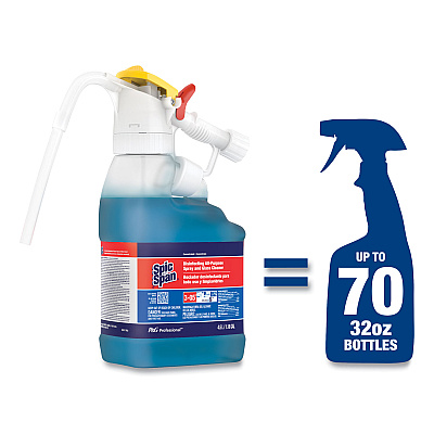 P&G Professional Dilute 2 Go, Spic and Span Disinfecting All-Purpose Spray and Glass Cleaner, Fresh Scent, , 4.5 L Jug, 1/Carton (PGC72001)