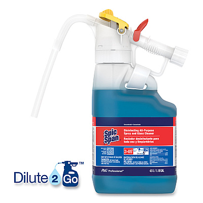 P&G Professional Dilute 2 Go, Spic and Span Disinfecting All-Purpose Spray and Glass Cleaner, Fresh Scent, , 4.5 L Jug, 1/Carton (PGC72001)