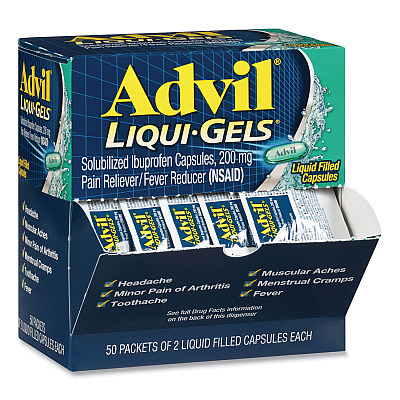 Advil Liqui-Gels, Two-Pack, 50 Packs/Box (PFYBXAVLQG50BX)