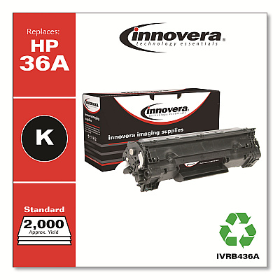 Innovera Remanufactured Black Toner, Replacement for 36A (CB436A), 2,000 Page-Yield