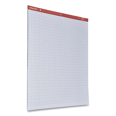 Universal Easel Pads/Flip Charts, Quadrille Rule (1 sq/in), 27 x 34, White, 50 Sheets, 2/Carton (UNV35602)