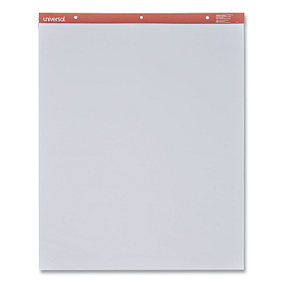 Universal Easel Pads/Flip Charts, Unruled, 27 x 34, White, 50 Sheets, 2/Carton (UNV35600)