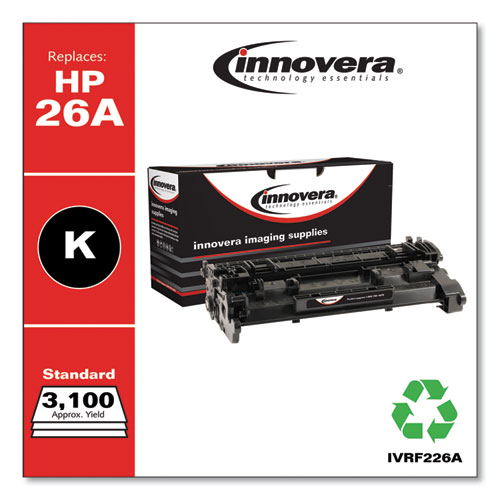 Innovera Remanufactured Black Toner, Replacement for 26A (CF226A), 3,100 Page-Yield