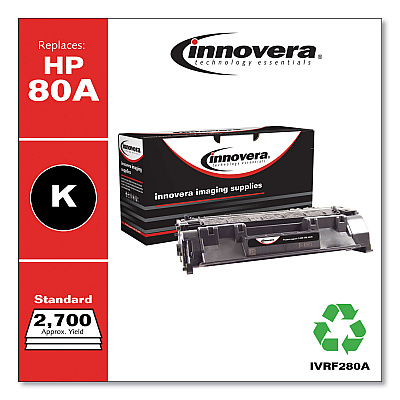 Innovera Remanufactured Black Toner, Replacement for 80A (CF280A), 2,700 Page-Yield