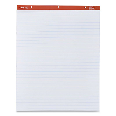 Universal Easel Pads/Flip Charts, Presentation Format (1" Rule), 27 x 34, White, 50 Sheets, 2/Carton (UNV35601)