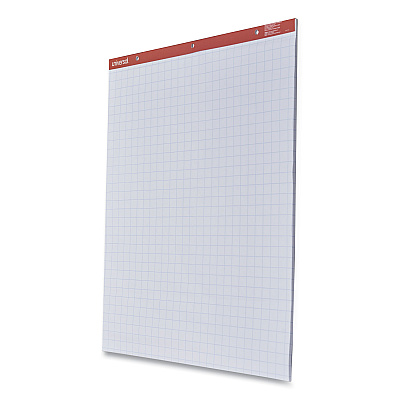 Universal Easel Pads/Flip Charts, Quadrille Rule (1 sq/in), 27 x 34, White, 50 Sheets, 2/Carton (UNV35602)