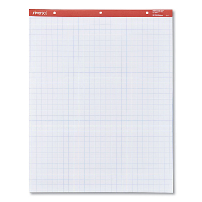 Universal Easel Pads/Flip Charts, Quadrille Rule (1 sq/in), 27 x 34, White, 50 Sheets, 2/Carton (UNV35602)