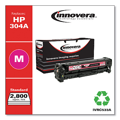 Innovera Remanufactured Magenta Toner, Replacement for 304A (CC533A), 2,800 Page-Yield