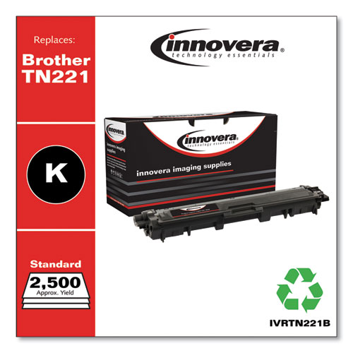 Innovera Remanufactured Black Toner, Replacement for TN221BK, 2,500 Page-Yield
