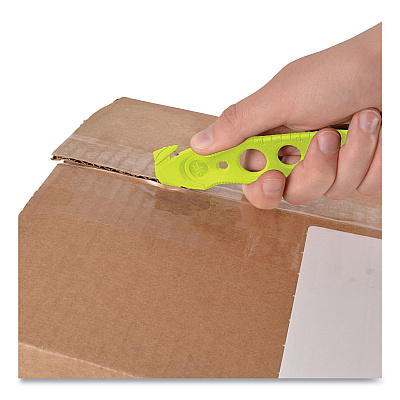 Westcott Safety Cutter, 1.2" Blade, 5.75" Plastic Handle, Assorted, 5/Pack (ACM17379)
