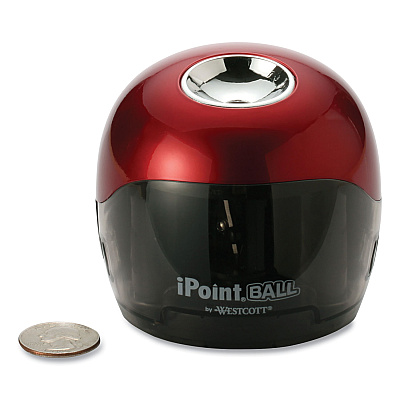 Westcott iPoint Ball Battery Sharpener, Battery-Powered, 3 x 3.25, Red/Black (ACM15570)