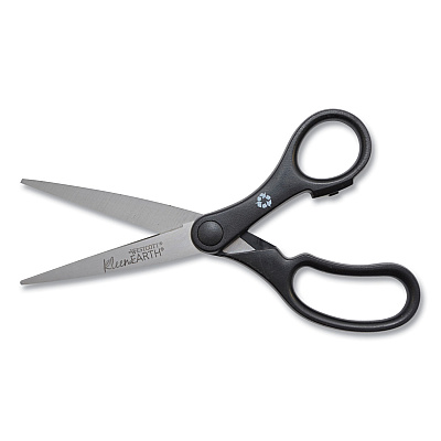 Westcott KleenEarth Basic Plastic Handle Scissors, 7" Long, 2.8" Cut Length, Straight Black Handle (ACM15582)