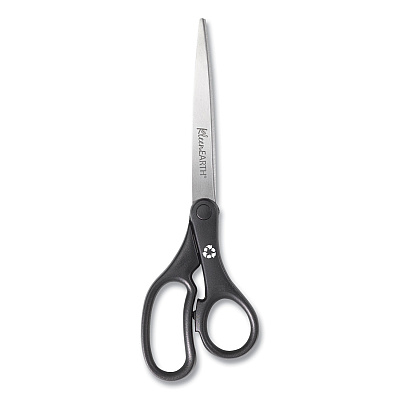 Westcott KleenEarth Basic Plastic Handle Scissors, 9" Long, 4.25" Cut Length, Straight Black Handle (ACM15586)